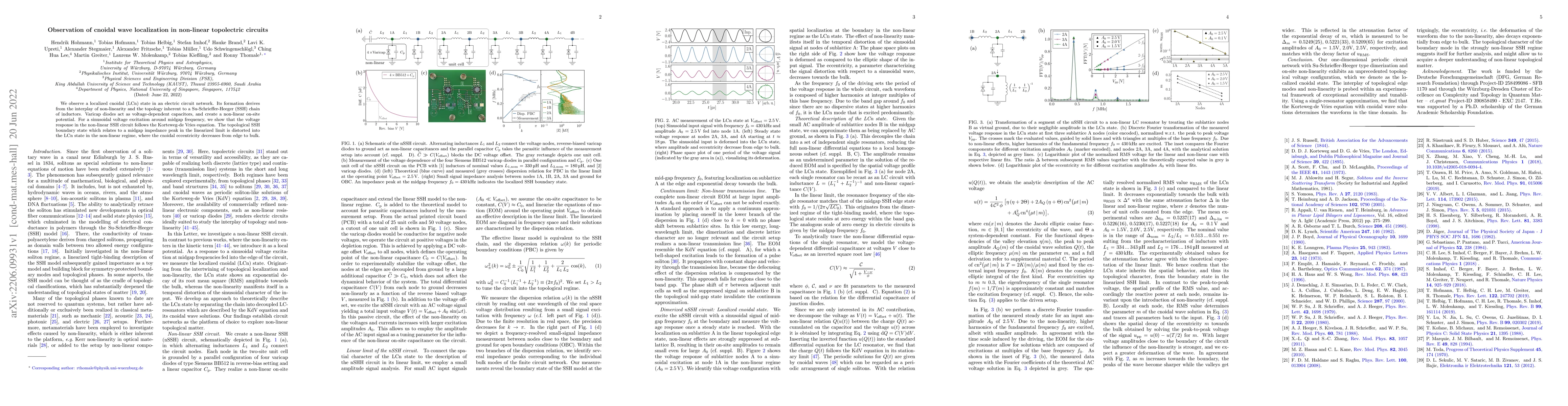 Thumbnail for Observation of cnoidal wave localization in non-linear topolectric
  circuits