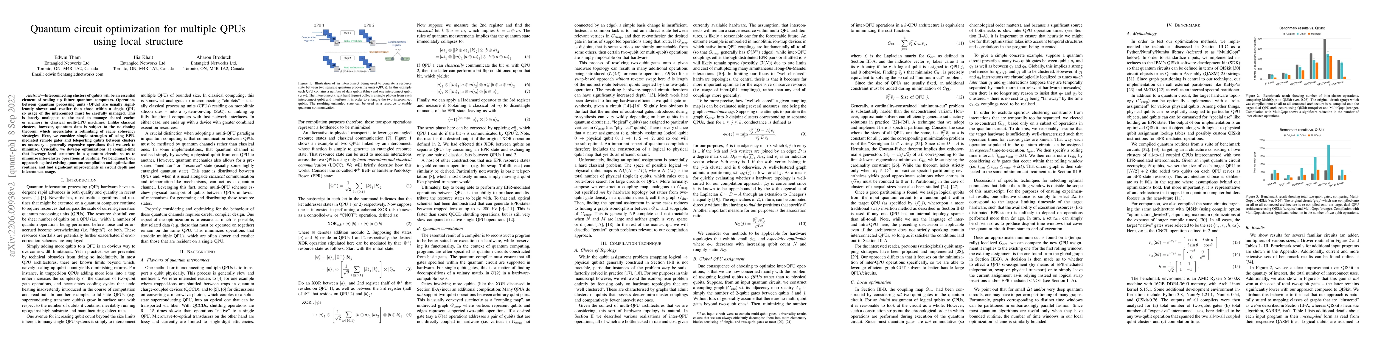 Thumbnail for Quantum circuit optimization for multiple QPUs using local structure