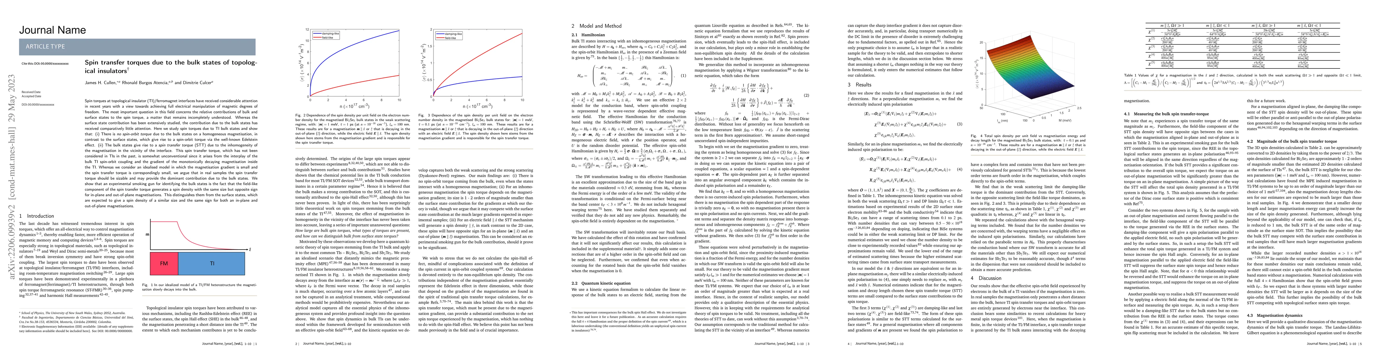 Thumbnail for Spin transfer torques due to the bulk states of topological insulators