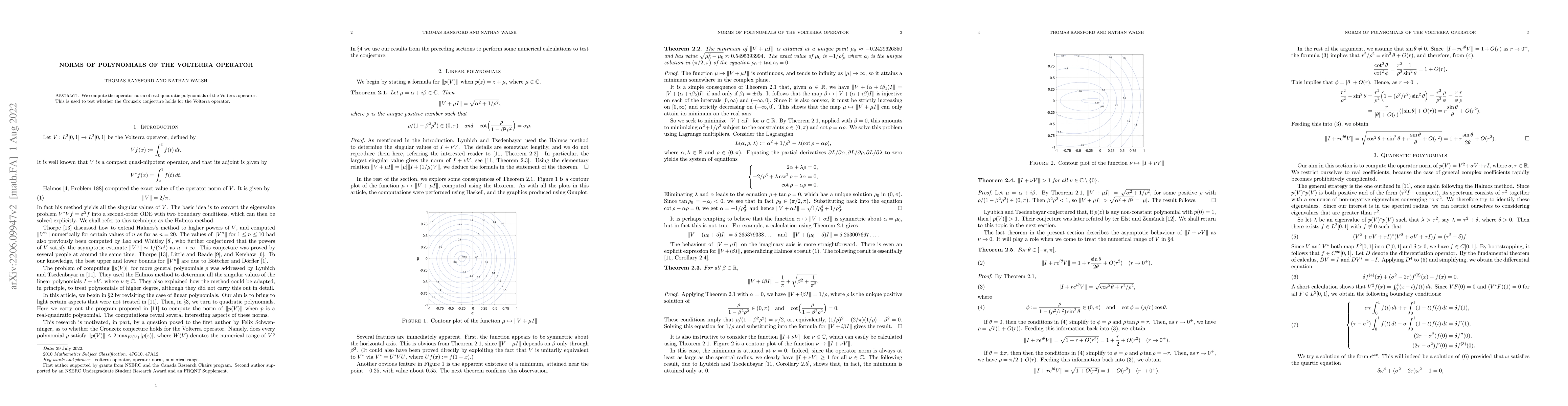 Thumbnail for Norms of polynomials of the Volterra operator