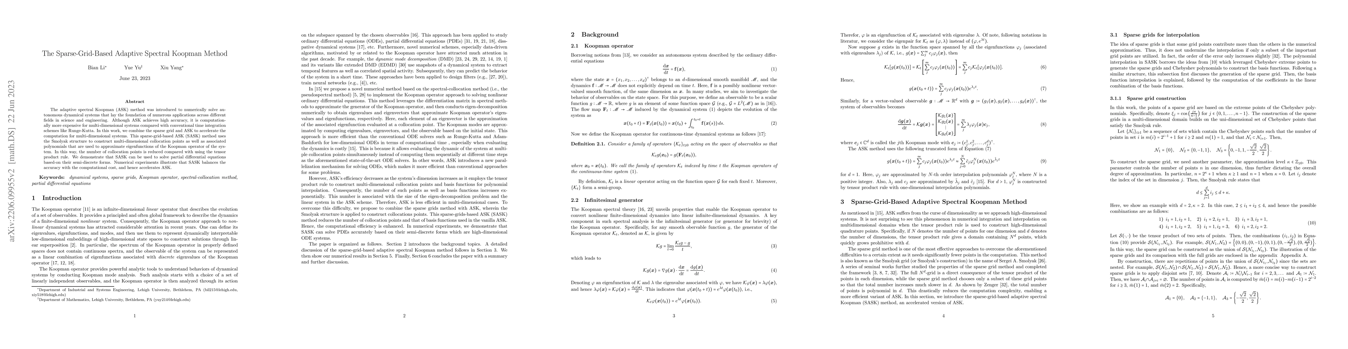 Thumbnail for The Sparse-Grid-Based Adaptive Spectral Koopman Method