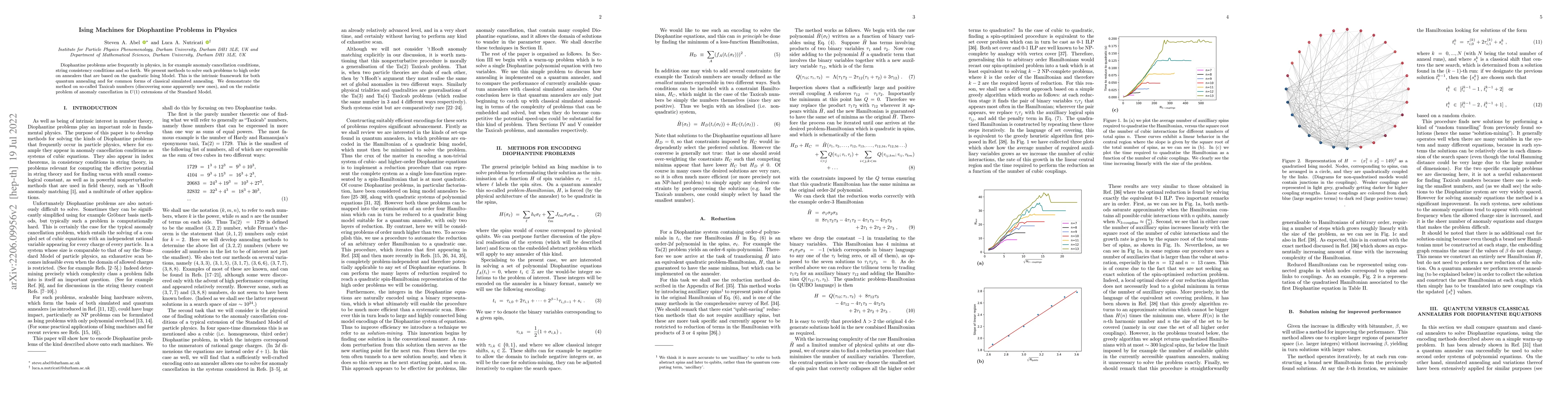 Thumbnail for Ising Machines for Diophantine Problems in Physics