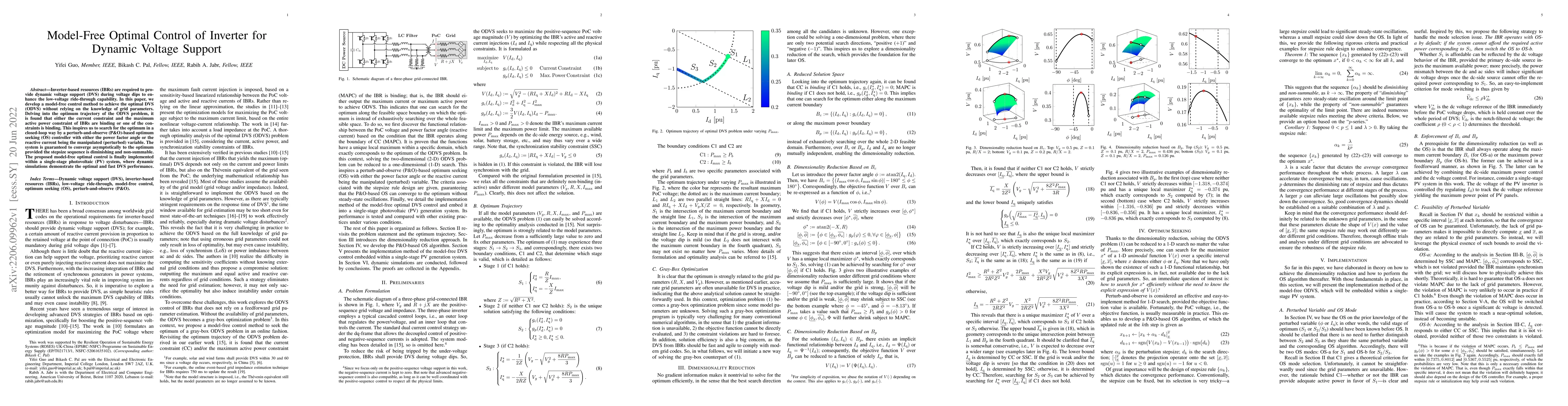 Thumbnail for Model-Free Optimal Control of Inverter for Dynamic Voltage Support