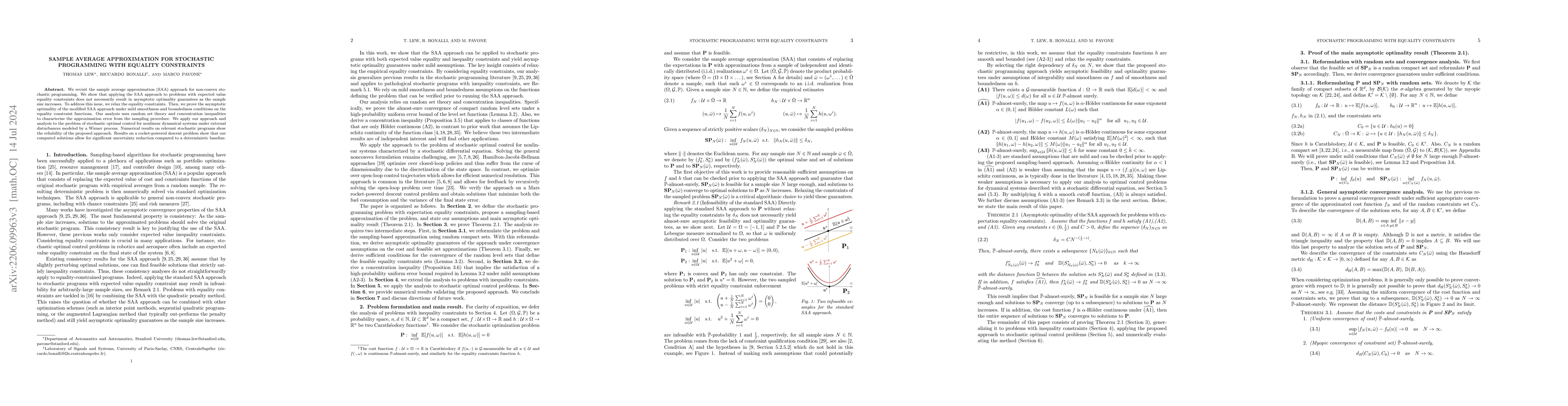 Thumbnail for Sample Average Approximation for Stochastic Programming with Equality
  Constraints