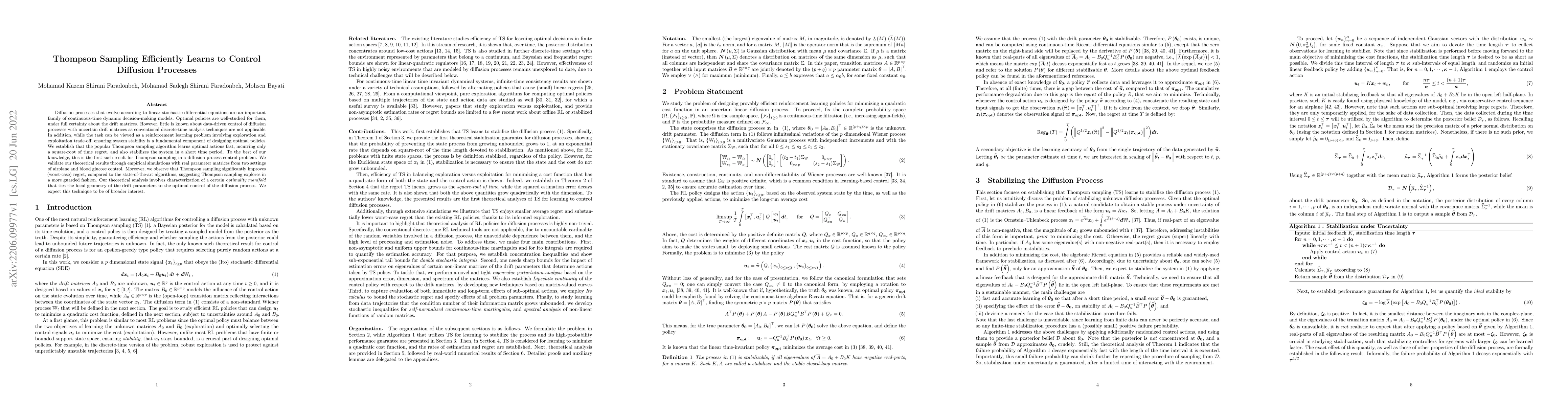 Thumbnail for Thompson Sampling Efficiently Learns to Control Diffusion Processes