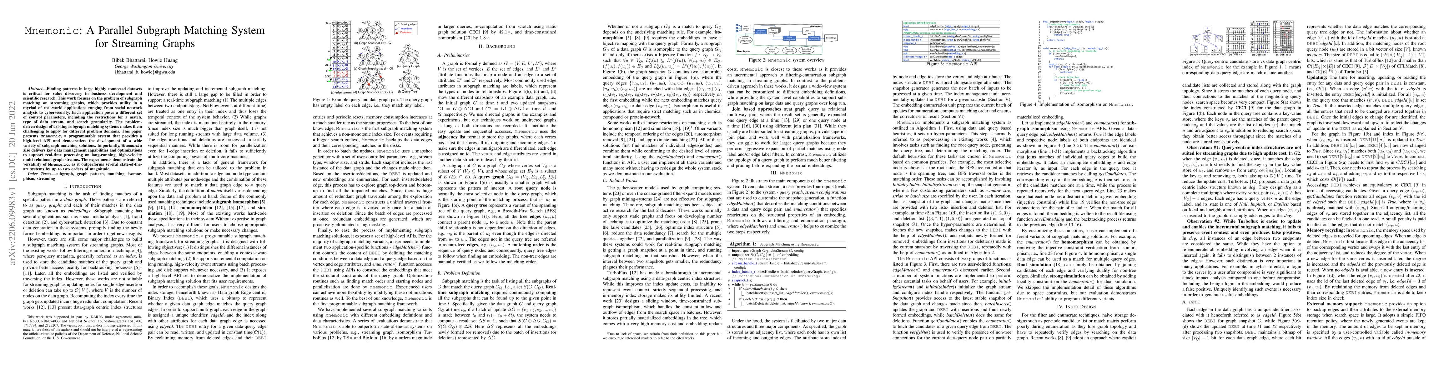 Thumbnail for Mnemonic: A Parallel Subgraph Matching System for Streaming Graphs