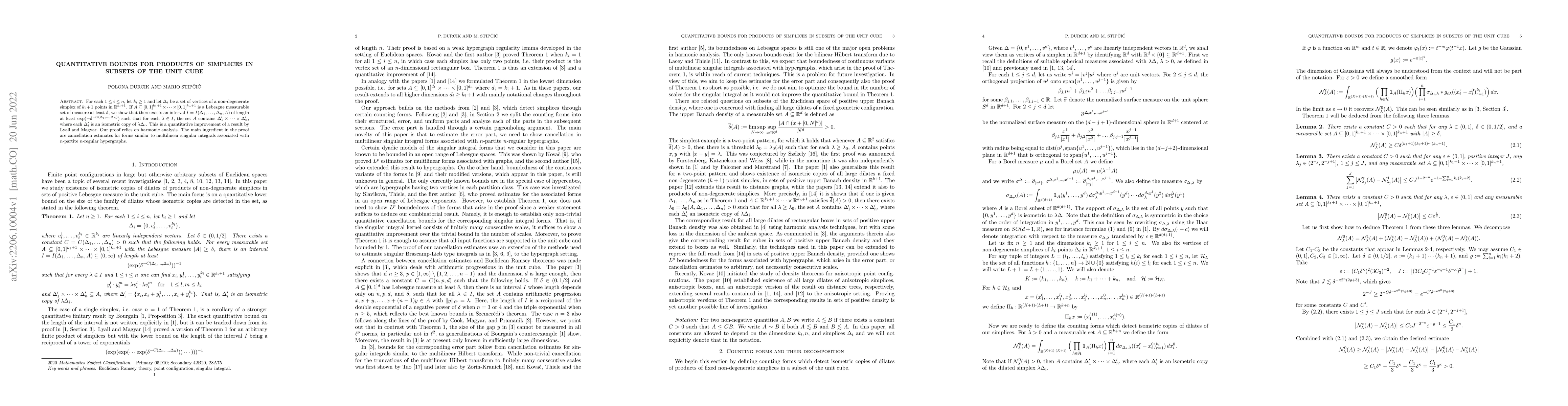 Thumbnail for Quantitative bounds for product of simplices in subsets of the unit cube