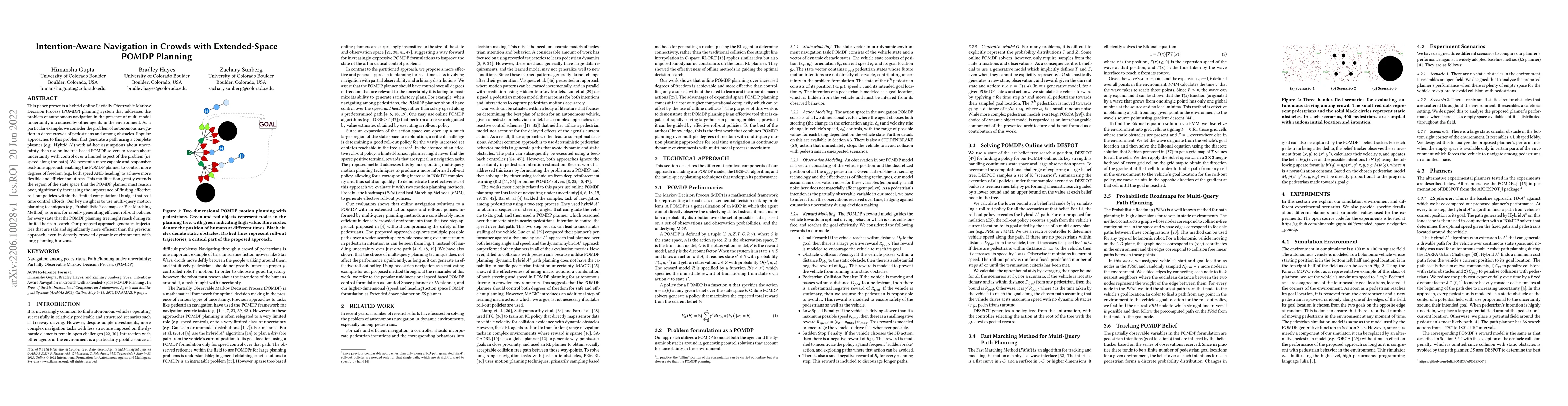 Thumbnail for Intention-Aware Navigation in Crowds with Extended-Space POMDP Planning