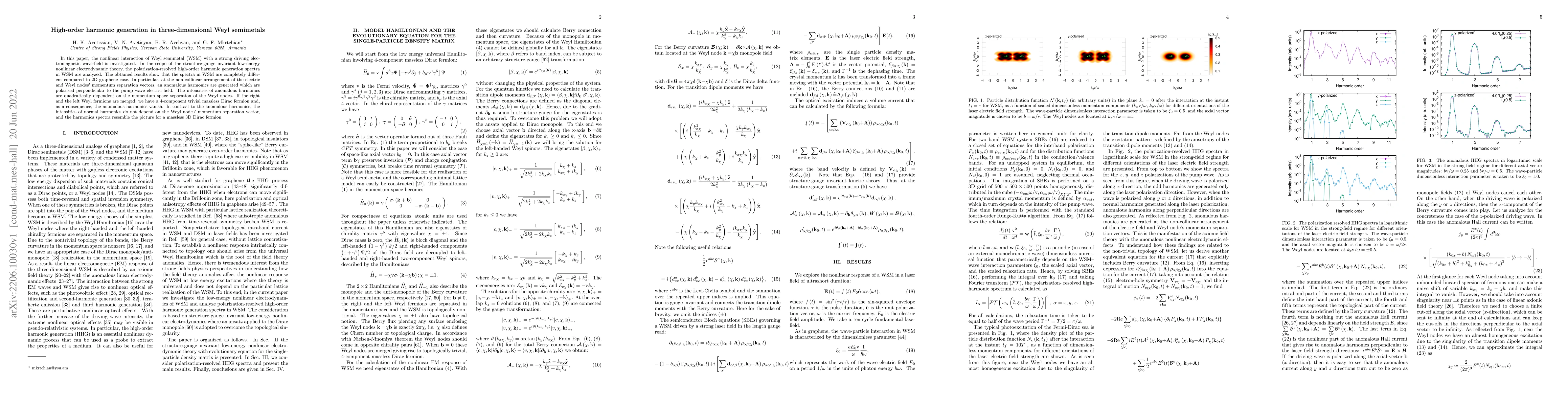 Thumbnail for High-order harmonic generation in three-dimensional Weyl semimetals