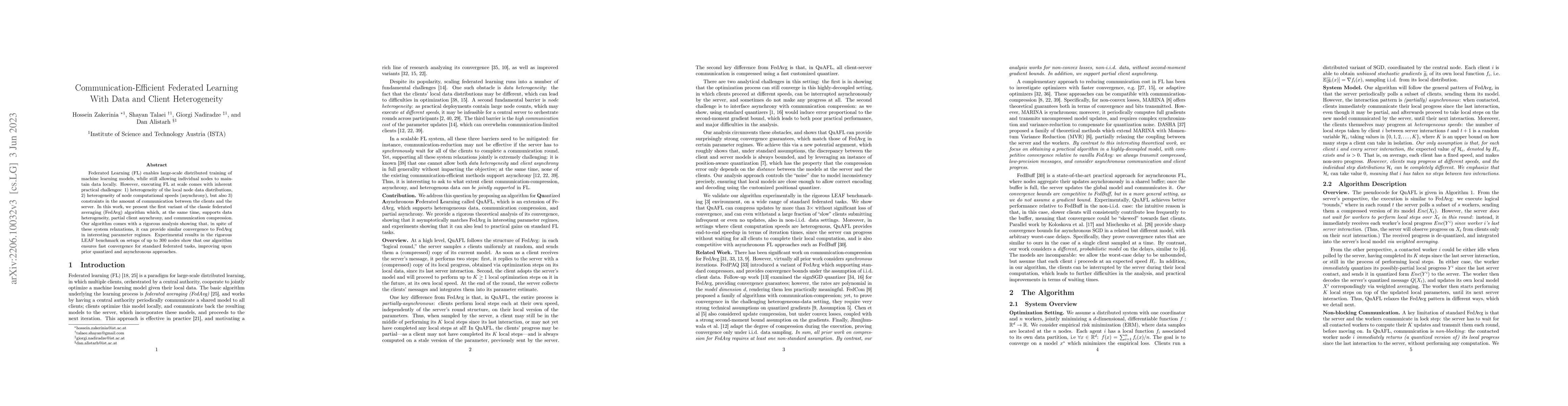 Thumbnail for Communication-Efficient Federated Learning With Data and Client
  Heterogeneity