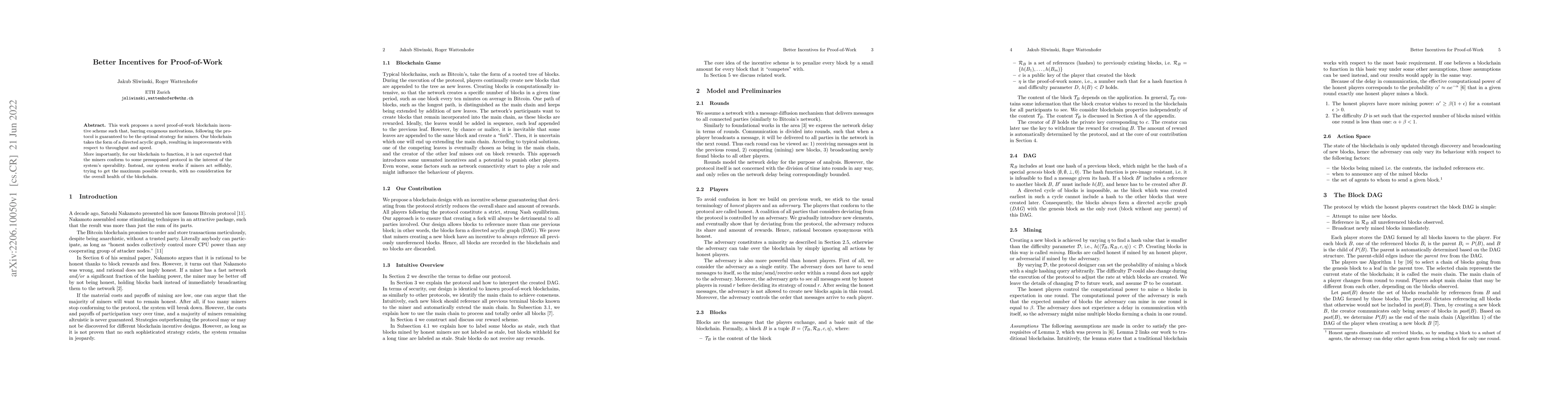 Thumbnail for Better Incentives for Proof-of-Work