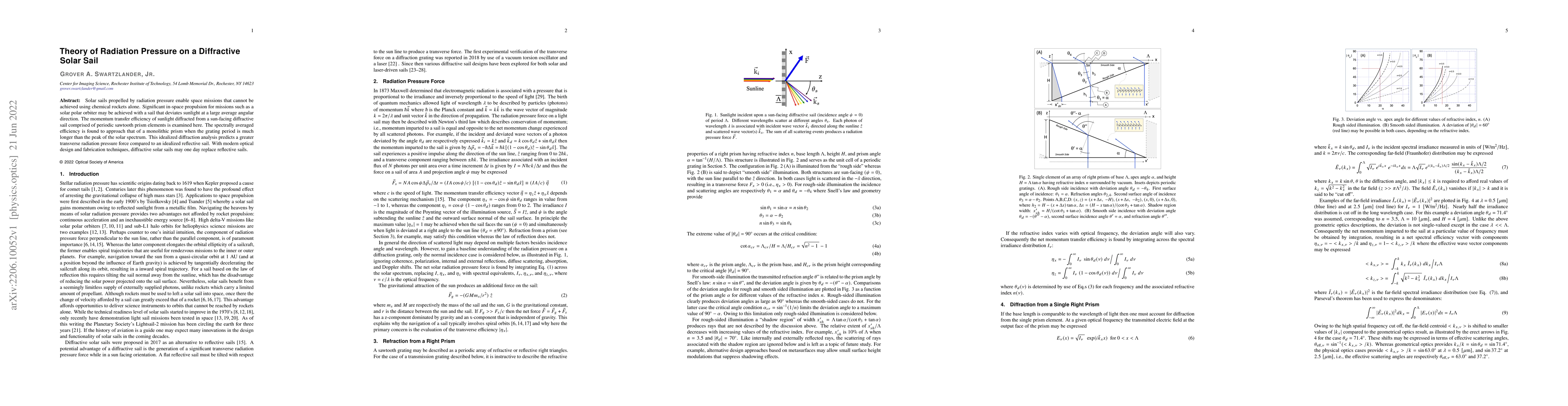 Thumbnail for Theory of Radiation Pressure on a Diffractive Solar Sail