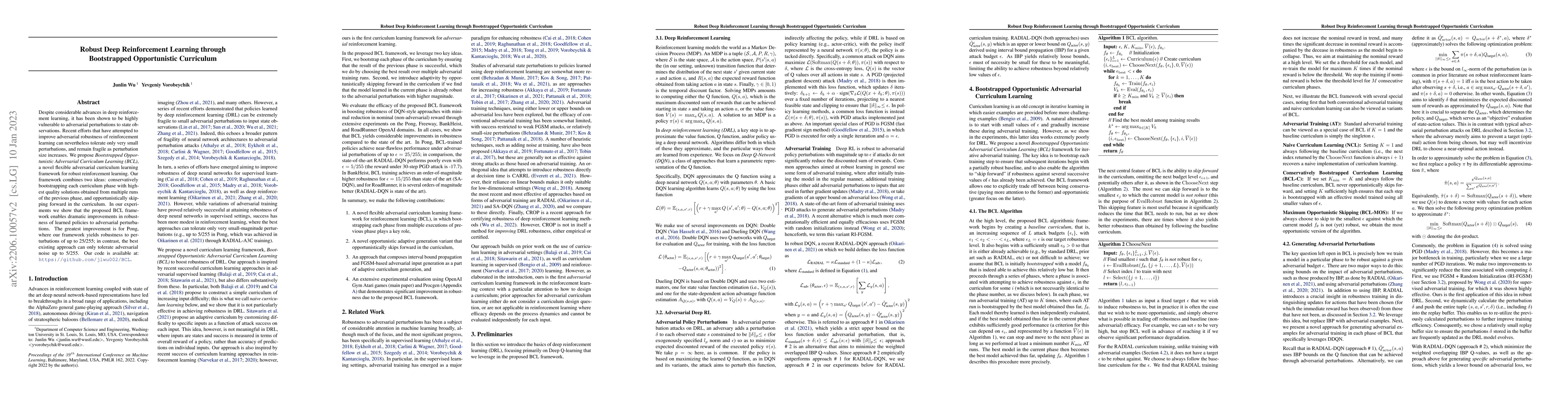 Thumbnail for Robust Deep Reinforcement Learning through Bootstrapped Opportunistic
  Curriculum