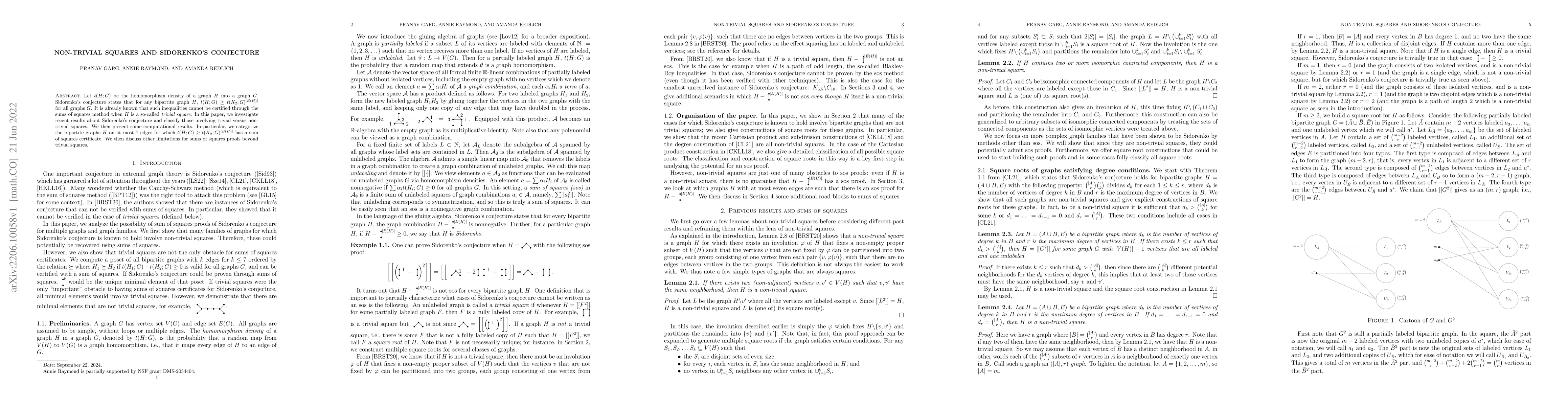 Thumbnail for Non-trivial squares and Sidorenko's conjecture