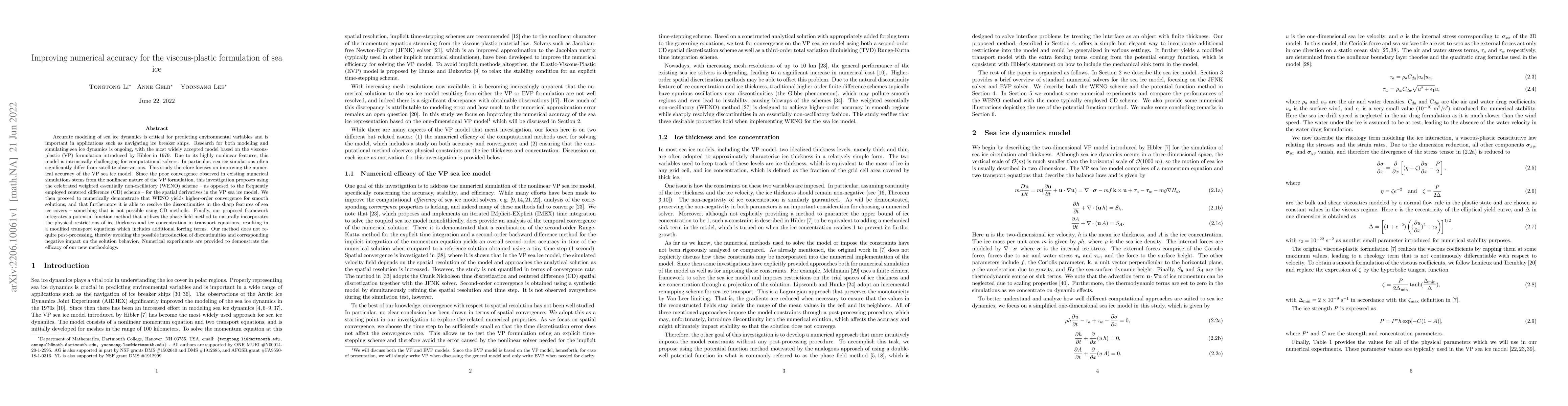 Thumbnail for Improving numerical accuracy for the viscous-plastic formulation of sea
  ice