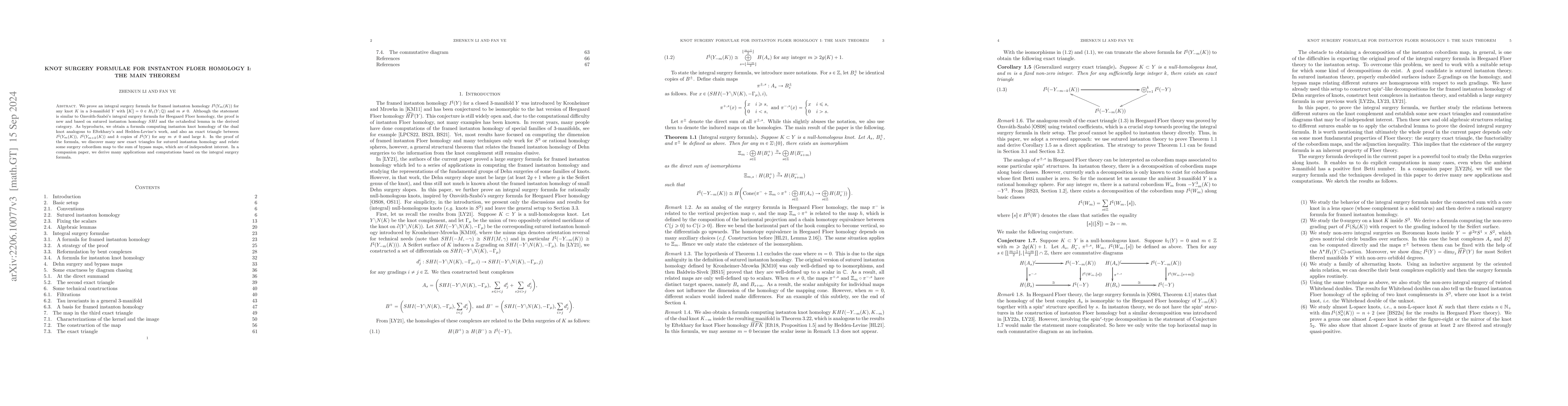Thumbnail for Knot surgery formulae for instanton Floer homology I: the main theorem