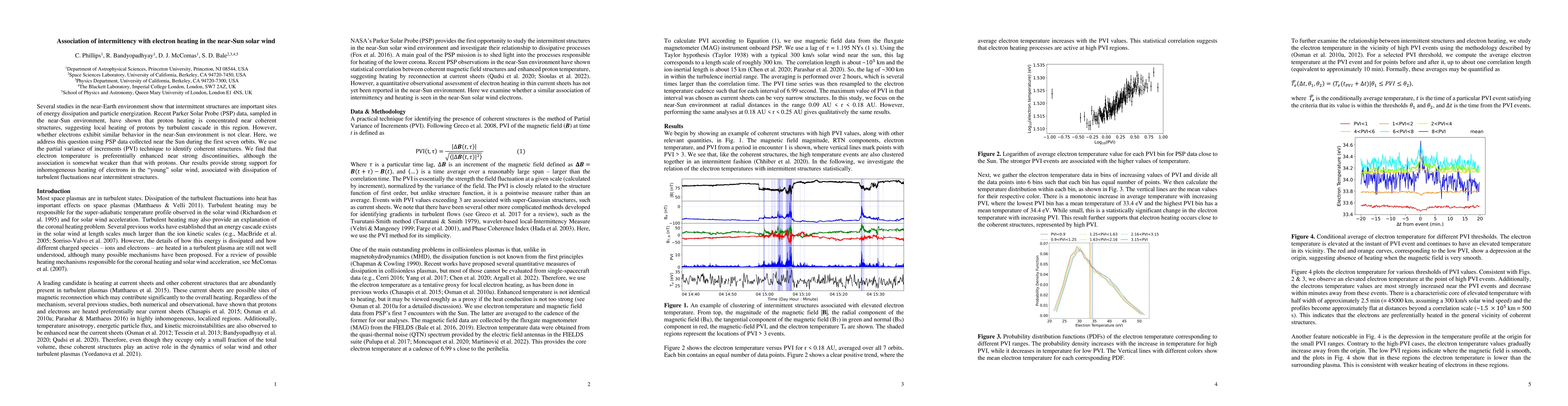Thumbnail for Association of intermittency with electron heating in the near-Sun solar
  wind