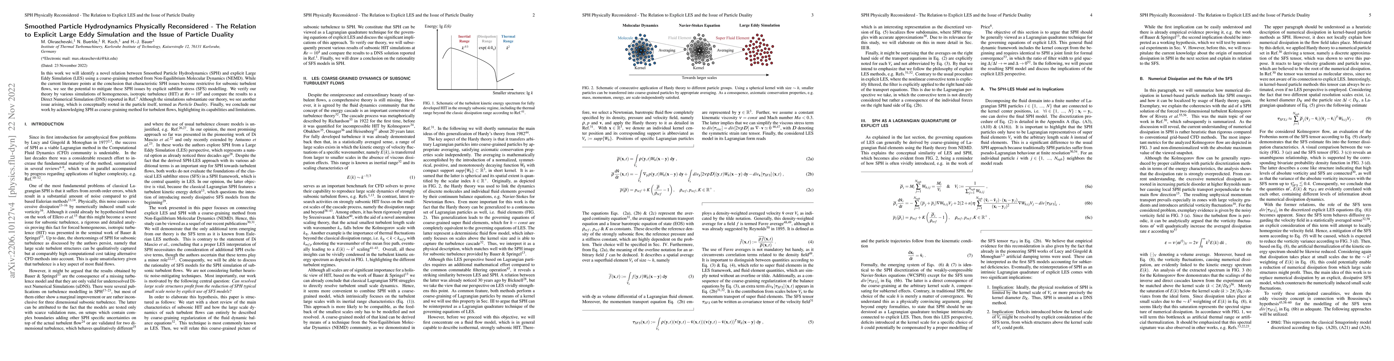 Thumbnail for Smoothed Particle Hydrodynamics Physically Reconsidered -- The Relation
  to Explicit Large Eddy Simulation and the Issue of Particle Duality