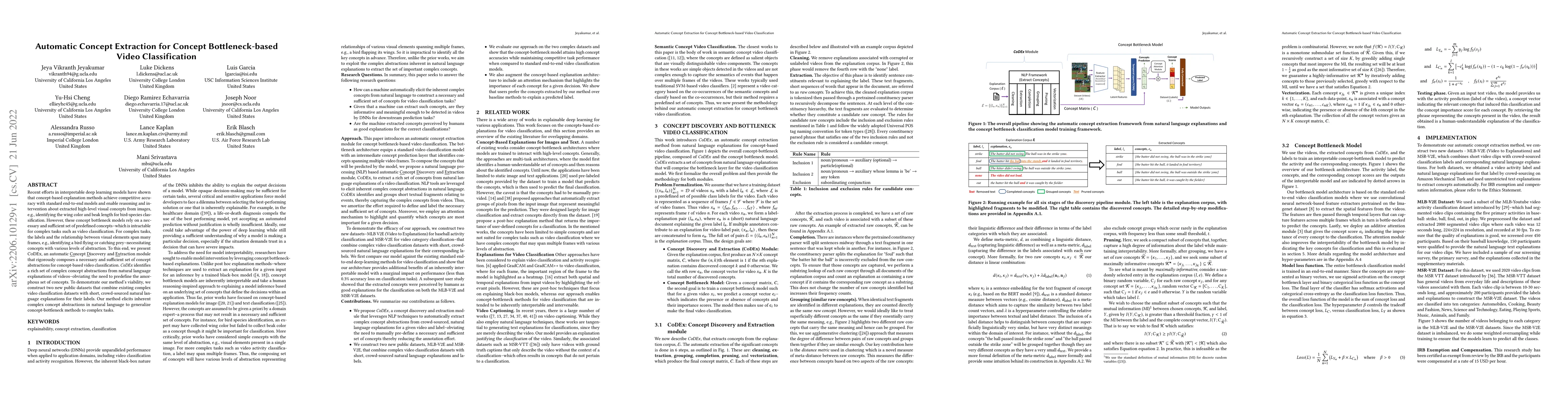 Thumbnail for Automatic Concept Extraction for Concept Bottleneck-based Video
  Classification