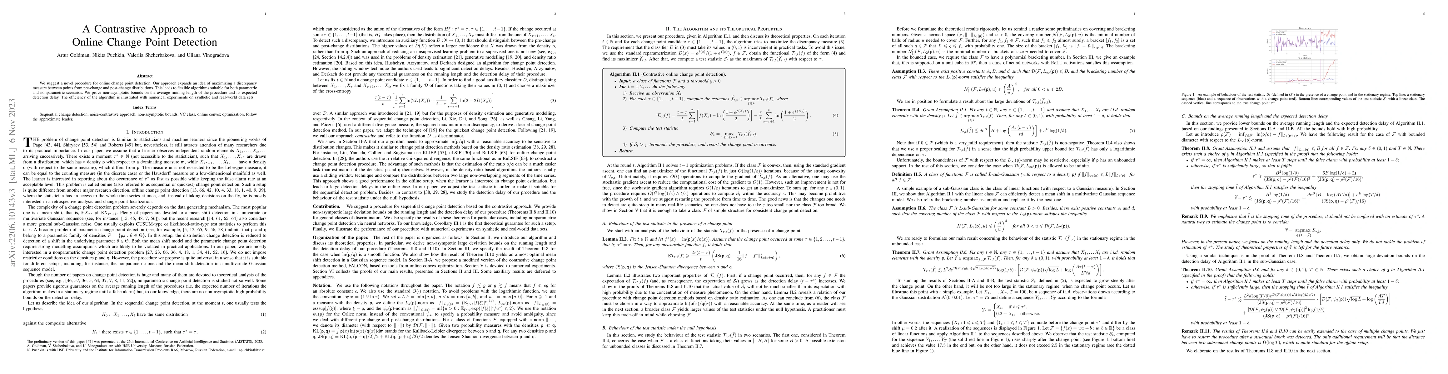 Thumbnail for A Contrastive Approach to Online Change Point Detection