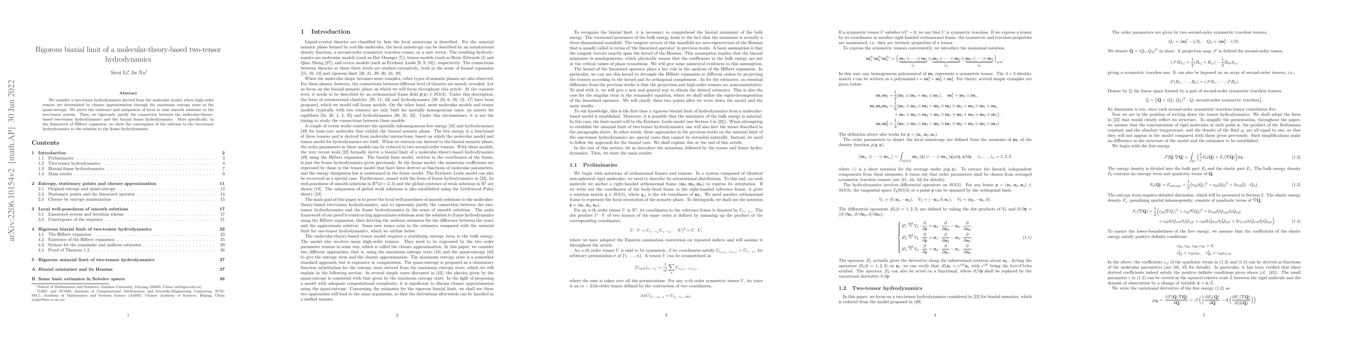 Thumbnail for Rigorous biaxial limit of a molecular-theory-based two-tensor
  hydrodynamics