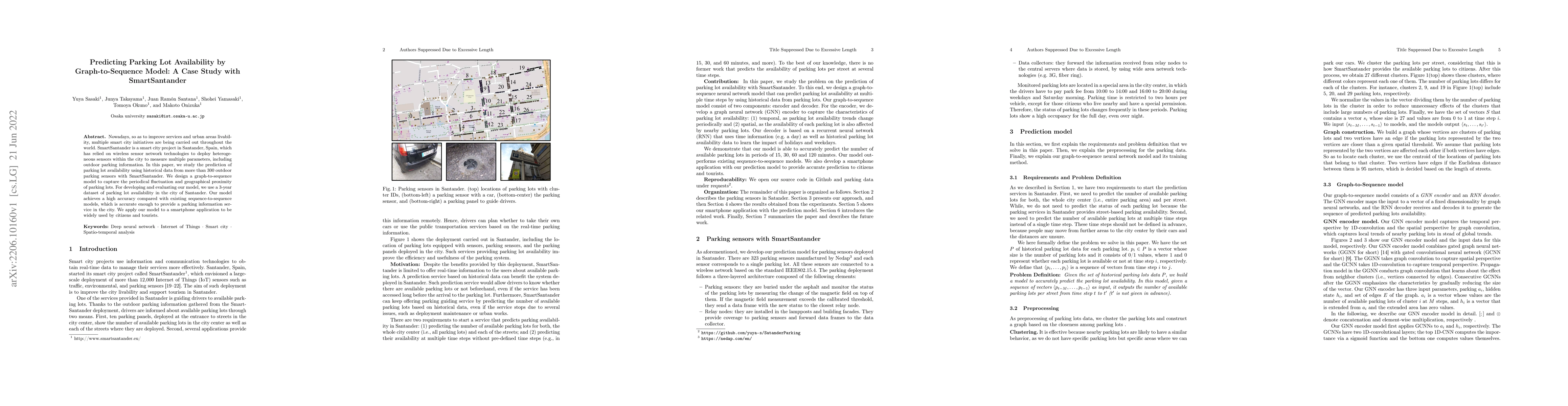 Thumbnail for Predicting Parking Lot Availability by Graph-to-Sequence Model: A Case
  Study with SmartSantander