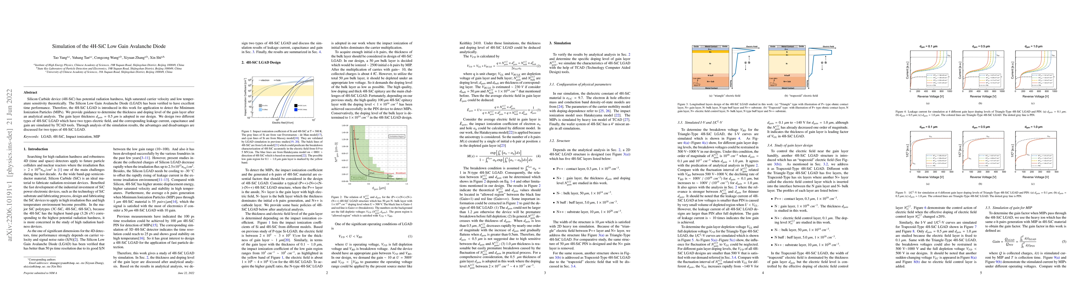 Thumbnail for Simulation of the 4H-SiC Low Gain Avalanche Diode