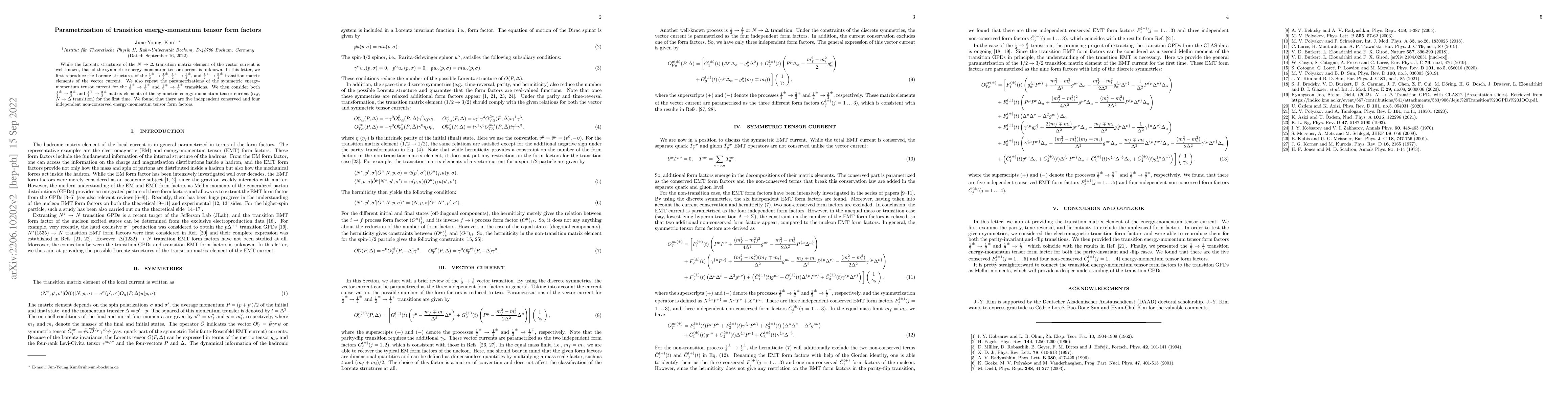Thumbnail for Parametrization of transition energy-momentum tensor form factors