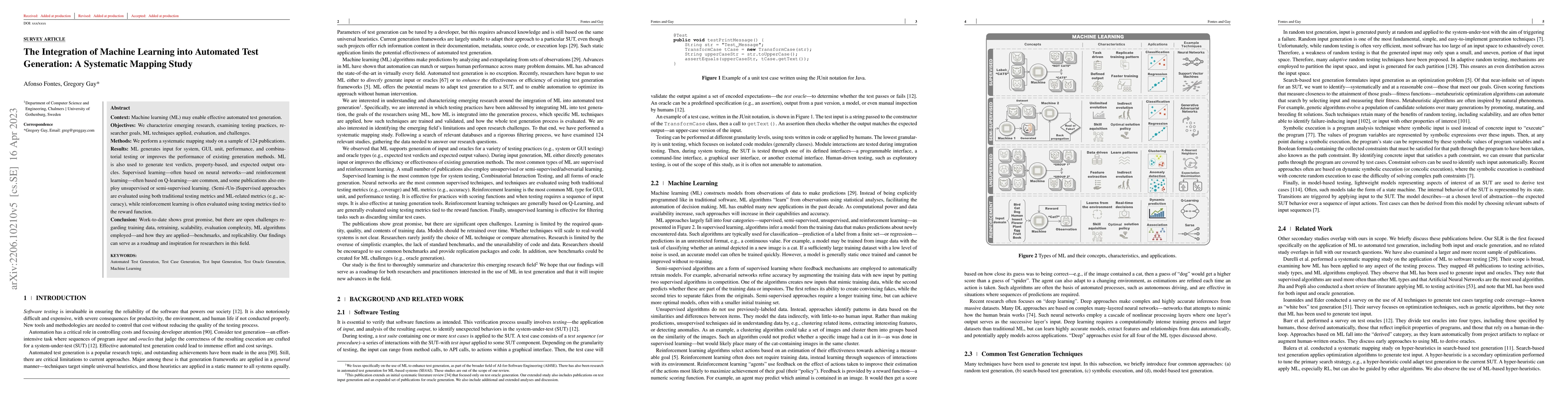 Thumbnail for The Integration of Machine Learning into Automated Test Generation: A
  Systematic Mapping Study
