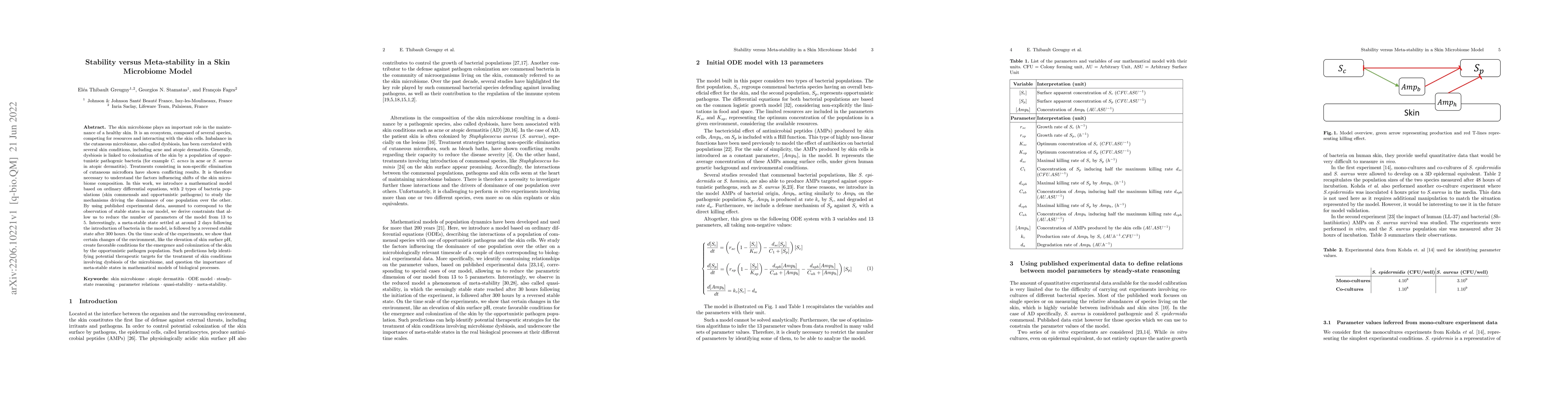 Thumbnail for Stability versus Meta-stability in a Skin Microbiome Model