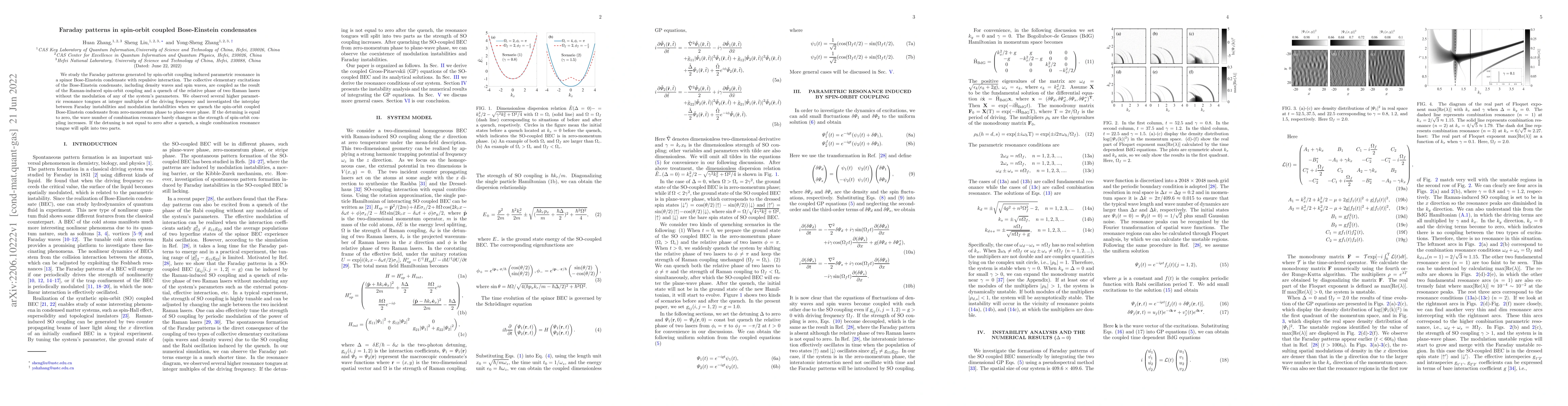 Thumbnail for Faraday patterns in spin-orbit coupled Bose-Einstein condensates