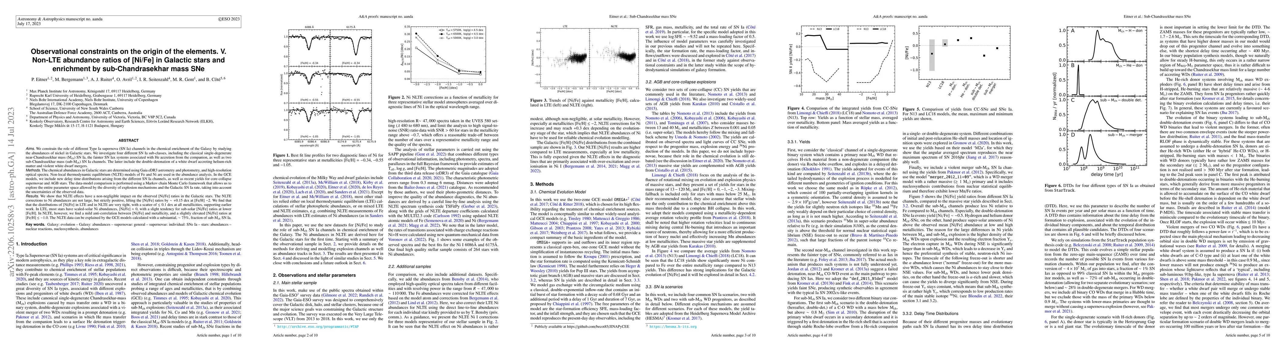 Thumbnail for Observational constraints on the origin of the elements. V. Non-LTE
  abundance ratios of [Ni/Fe] in Galactic stars and enrichment by
  sub-Chandrasekhar mass SNe