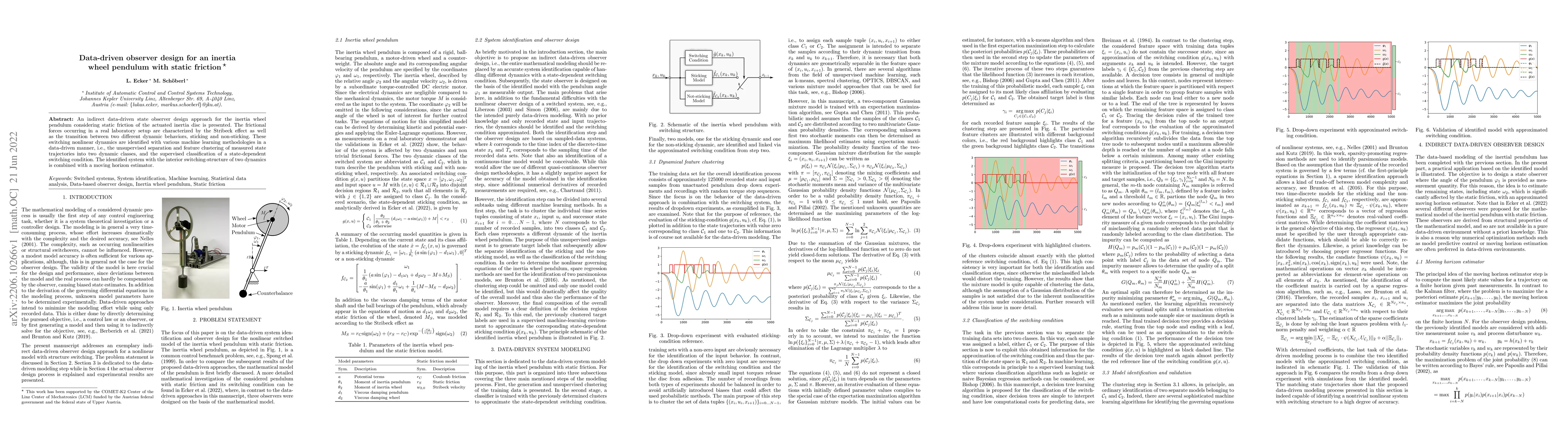 Thumbnail for Data-driven observer design for an inertia wheel pendulum with static
  friction