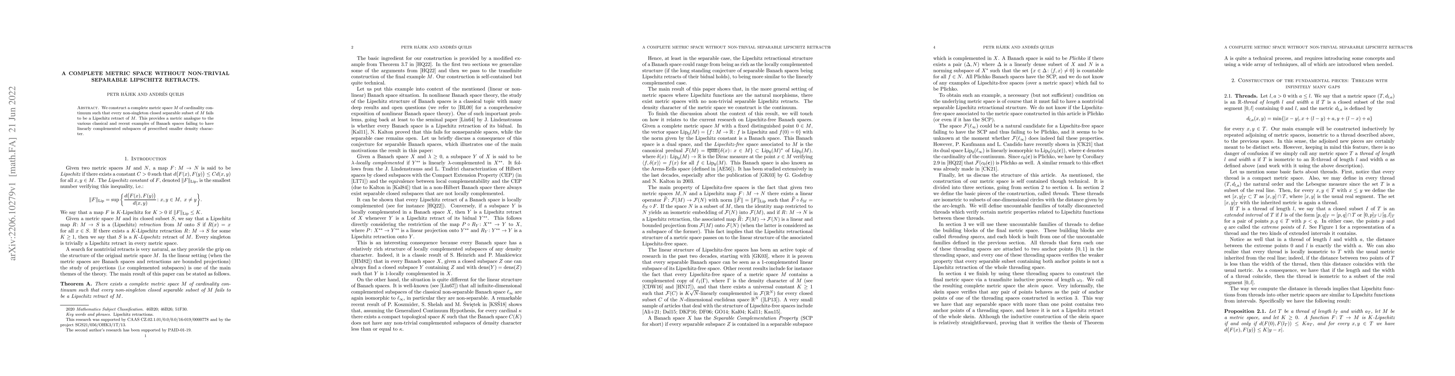 Thumbnail for A complete metric space without non-trivial separable Lipschitz retracts