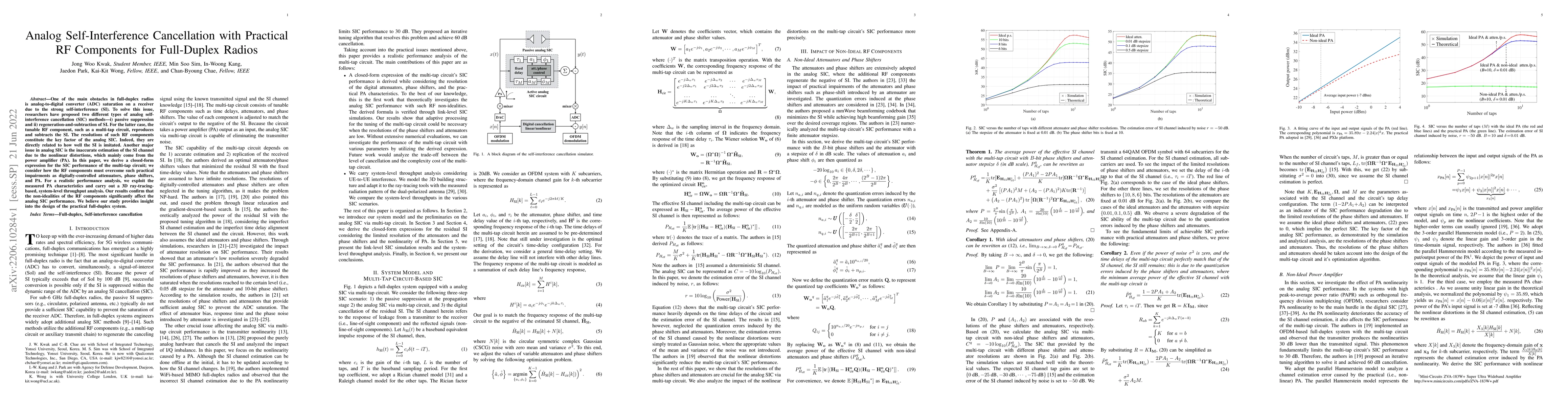 Thumbnail for Analog Self-Interference Cancellation with Practical RF Components for
  Full-Duplex Radios