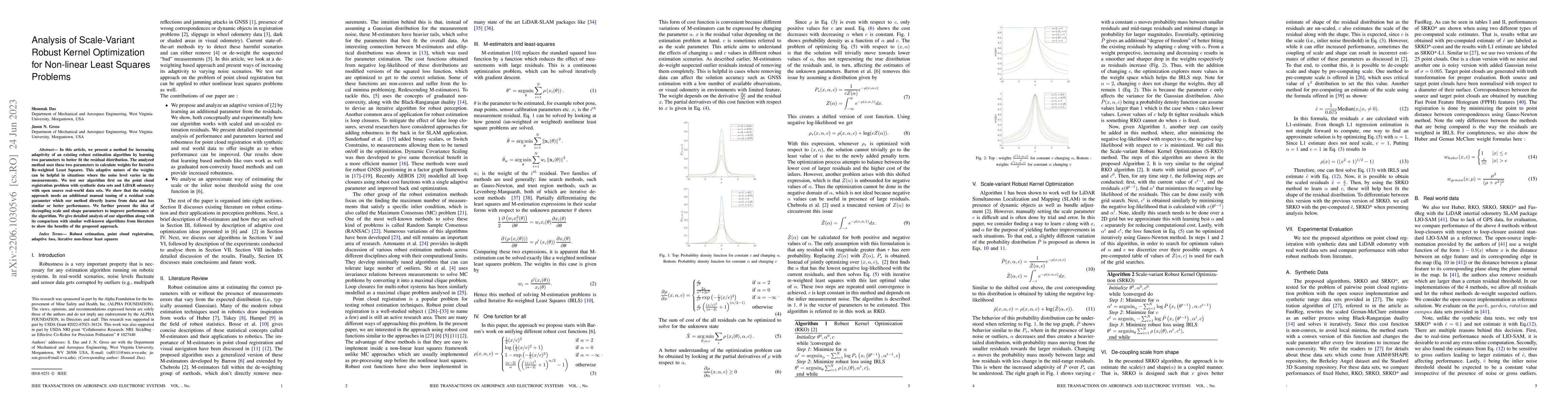 Thumbnail for Analysis of Scale-Variant Robust Kernel Optimization for Non-linear
  Least Squares Problems