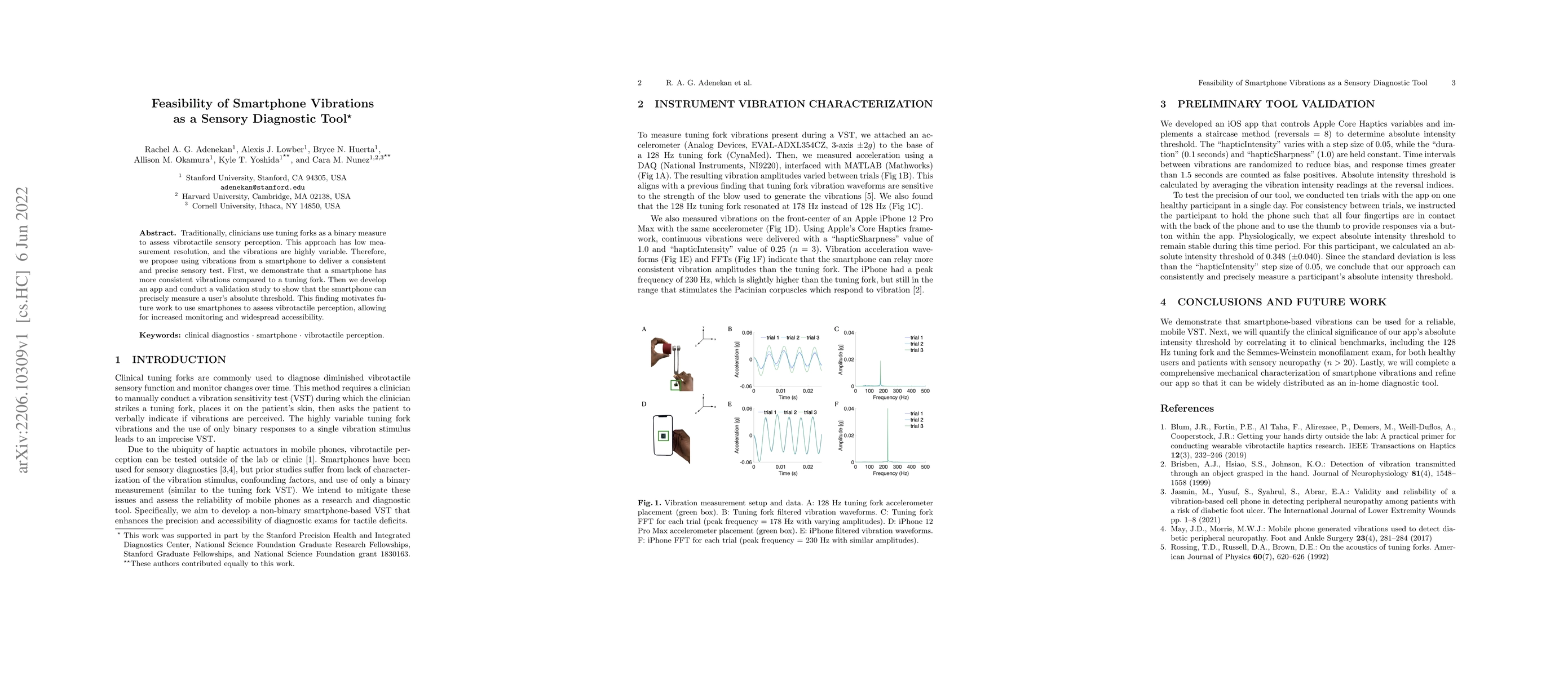 Thumbnail for Feasibility of Smartphone Vibrations as a Sensory Diagnostic Tool