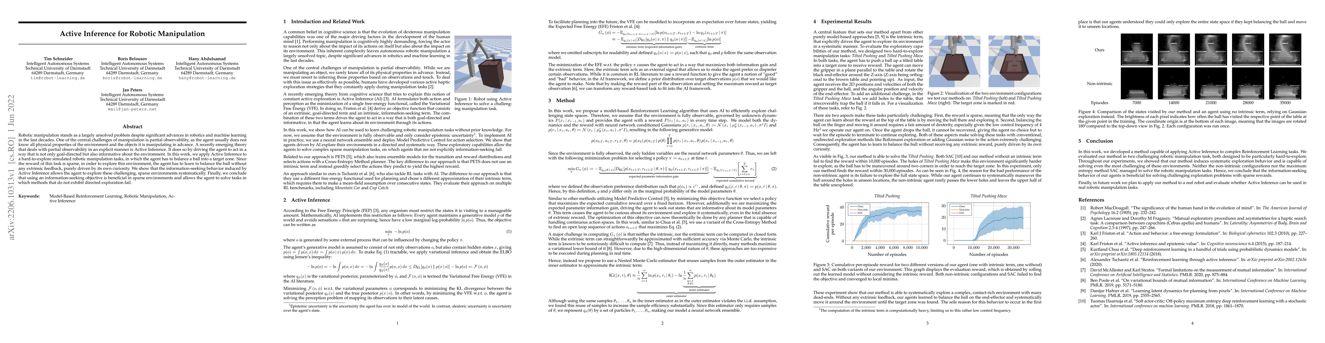 Thumbnail for Active Inference for Robotic Manipulation