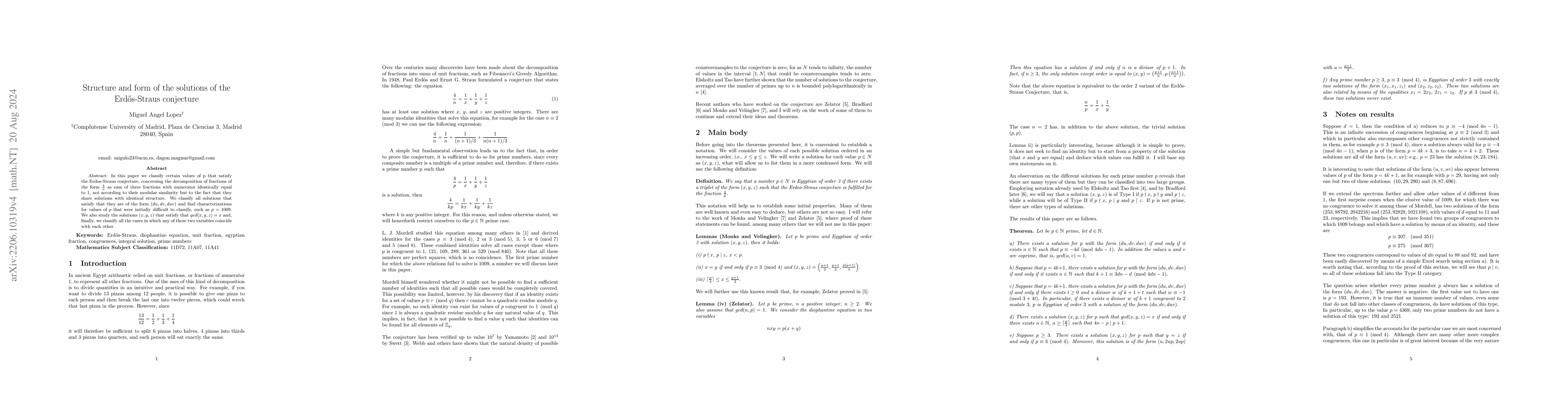 Thumbnail for Structure and form of the solutions of the Erdos-Straus conjecture