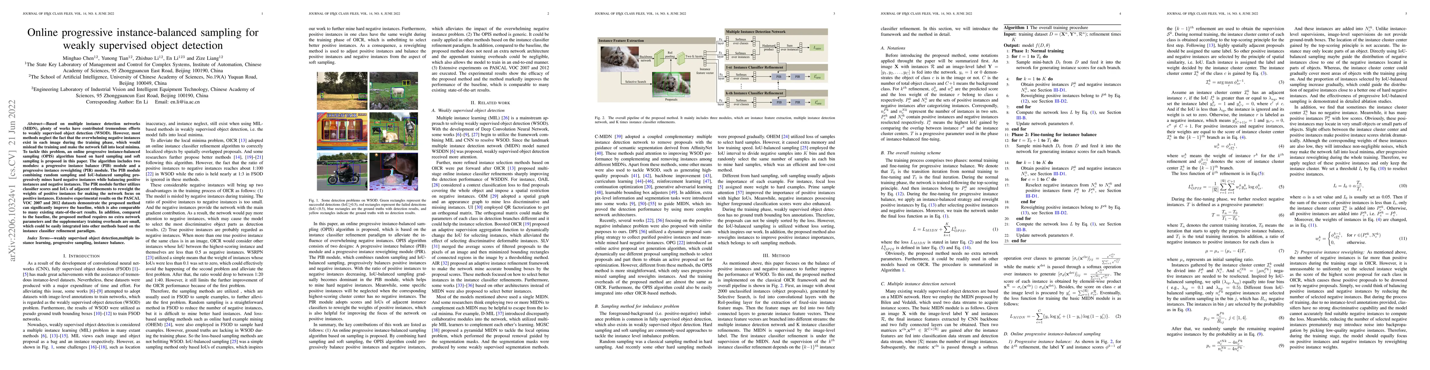 Thumbnail for Online progressive instance-balanced sampling for weakly supervised
  object detection