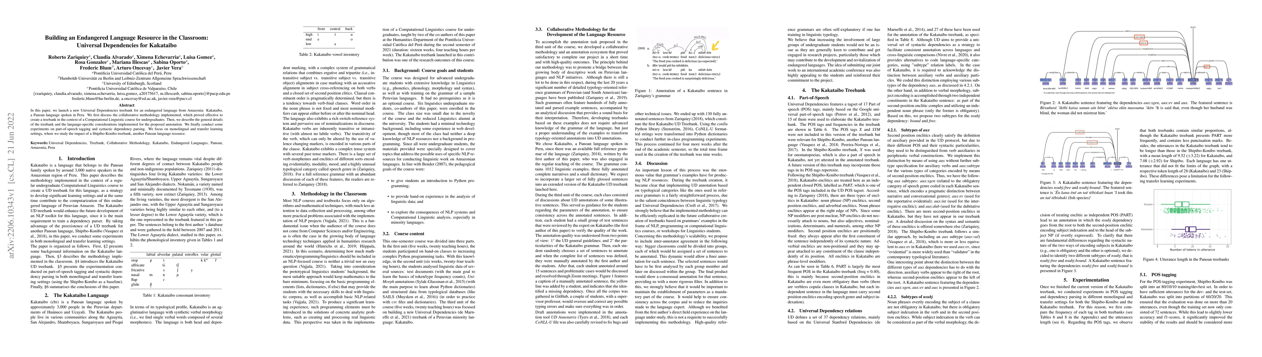 Thumbnail for Building an Endangered Language Resource in the Classroom: Universal
  Dependencies for Kakataibo