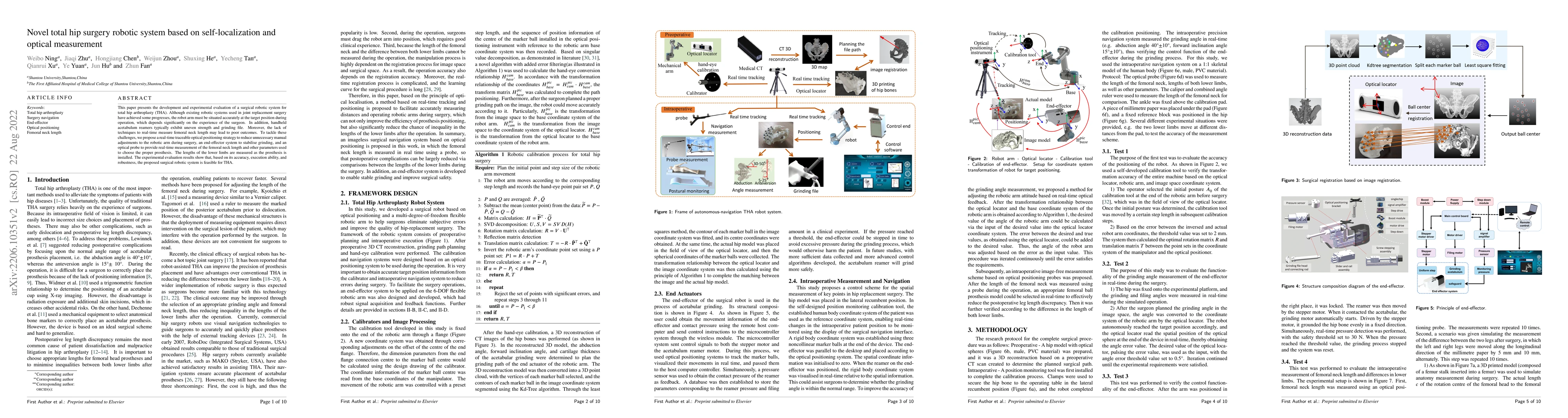 Thumbnail for Novel total hip surgery robotic system based on self-localization and
  optical measurement
