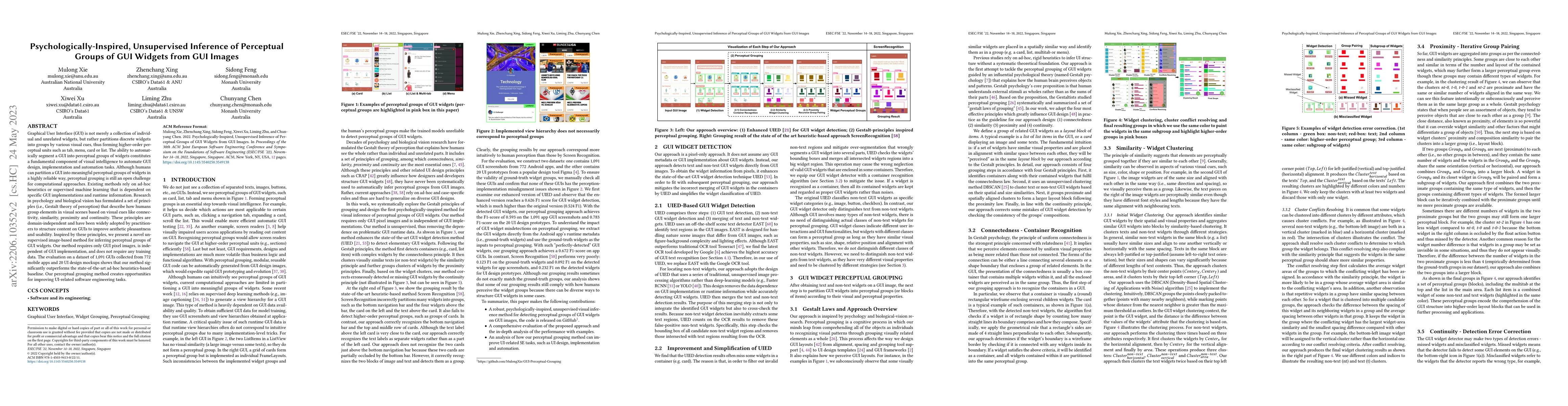 Thumbnail for Psychologically-Inspired, Unsupervised Inference of Perceptual Groups of
  GUI Widgets from GUI Images