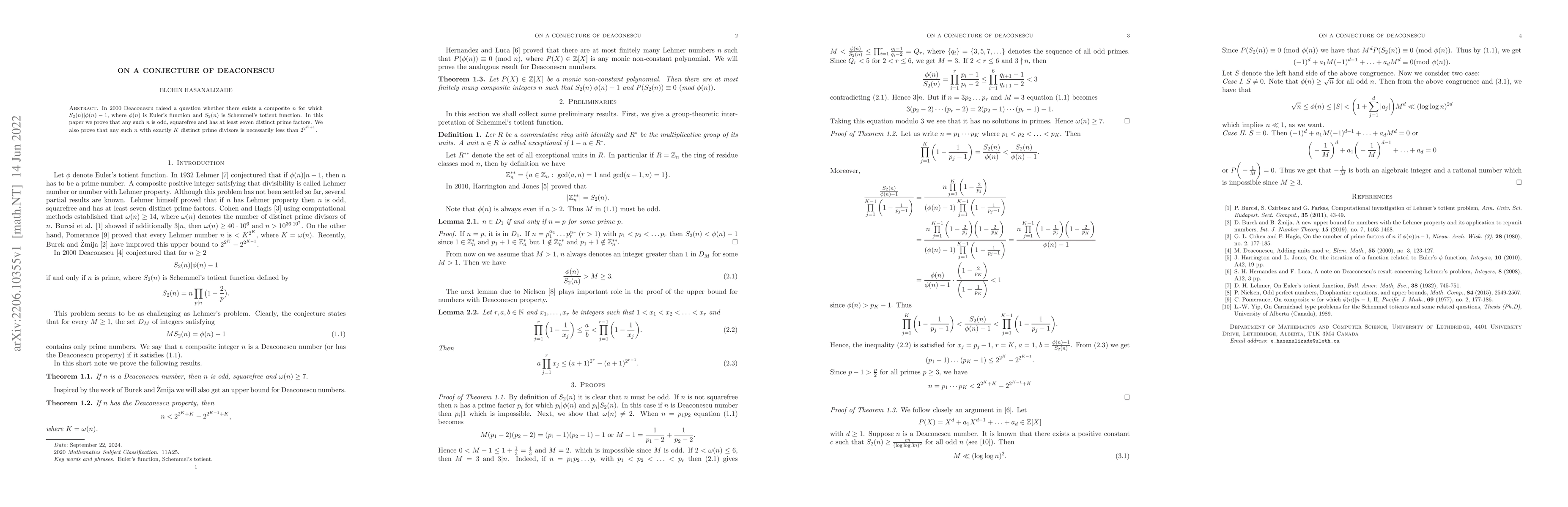 Thumbnail for On a conjecture of Deaconescu