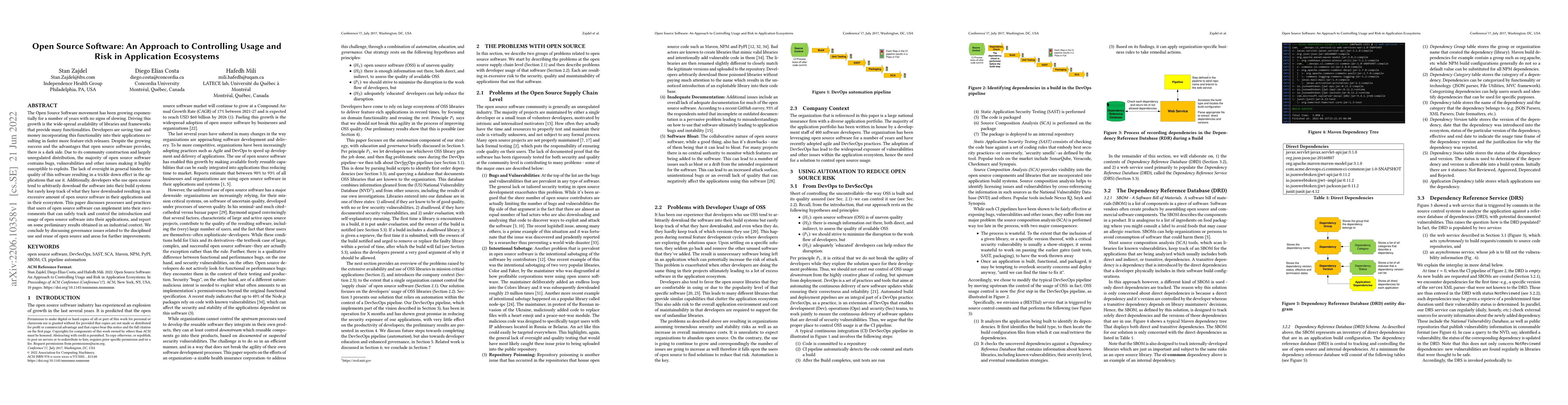 Thumbnail for Open Source Software: An Approach to Controlling Usage and Risk in
  Application Ecosystems