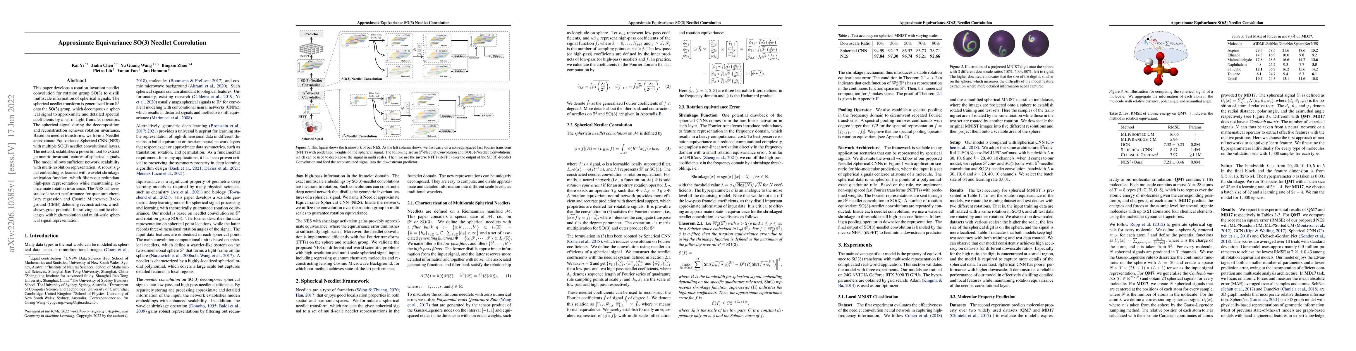 Thumbnail for Approximate Equivariance SO(3) Needlet Convolution