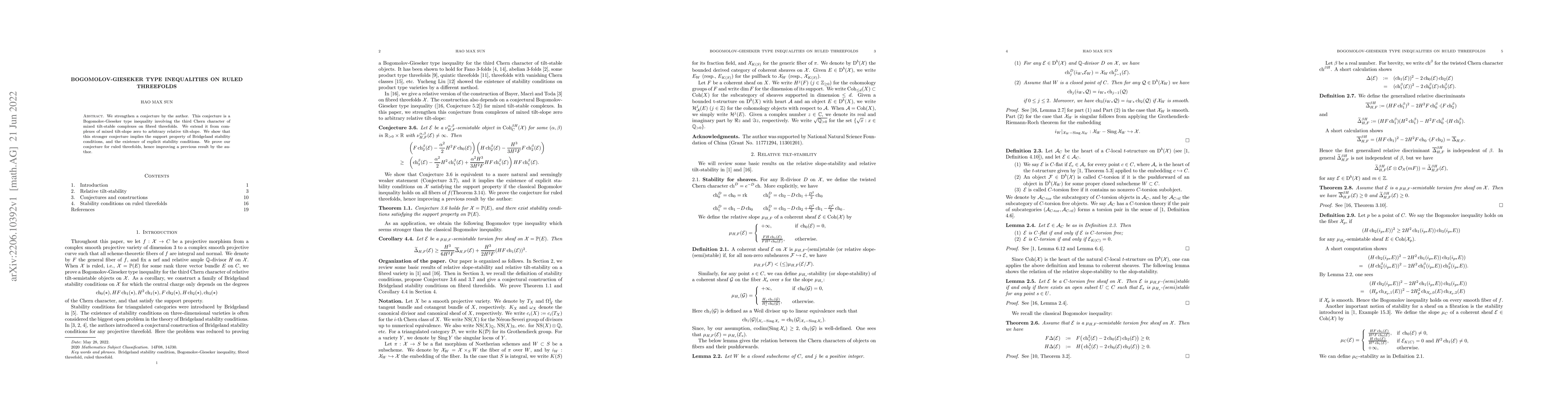 Thumbnail for Bogomolov-Gieseker type inequalities on ruled threefolds