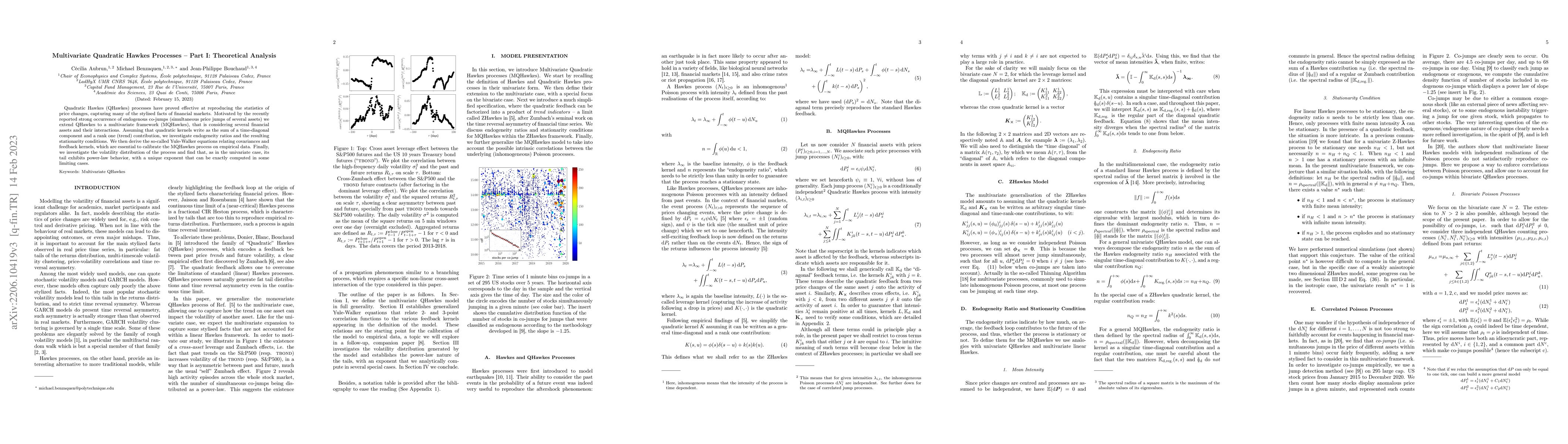 Thumbnail for Multivariate Quadratic Hawkes Processes -- Part I: Theoretical Analysis