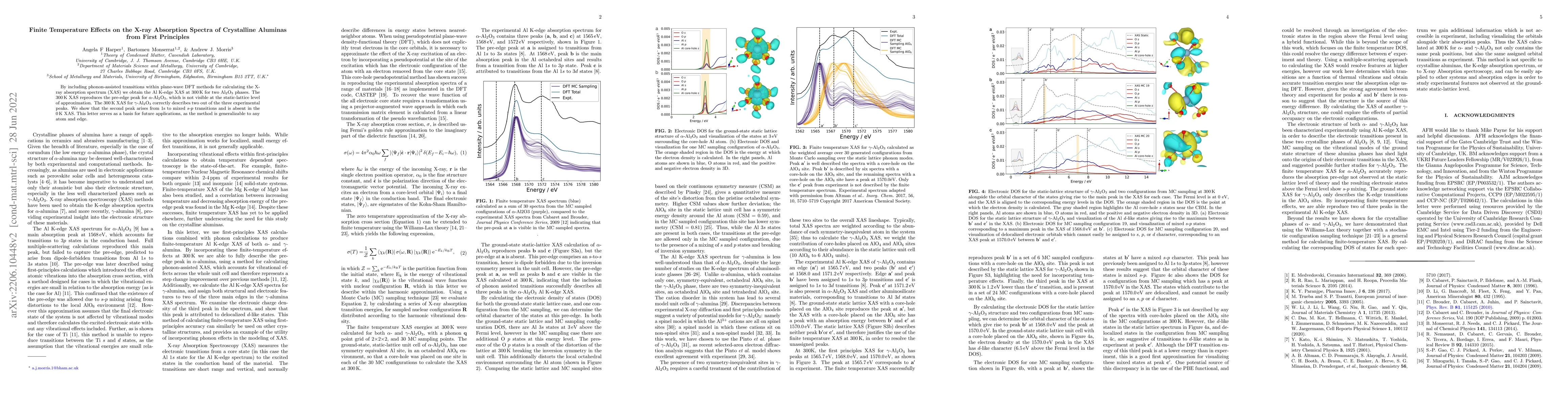 Thumbnail for Finite Temperature Effects on the X-ray Absorption Spectra of
  Crystalline Aluminas from First Principles