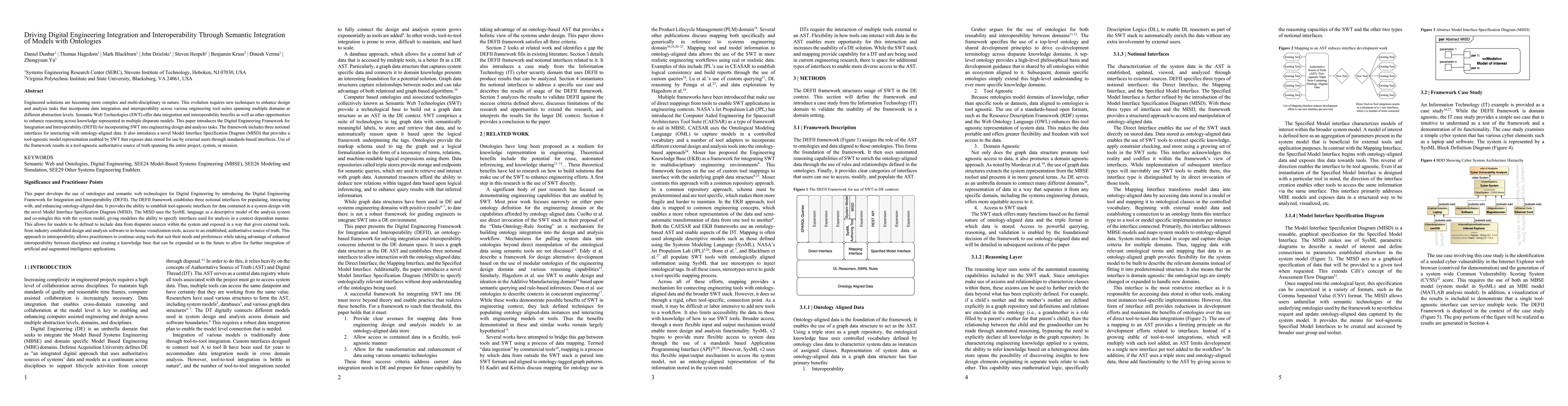 Thumbnail for Driving Digital Engineering Integration and Interoperability Through
  Semantic Integration of Models with Ontologies